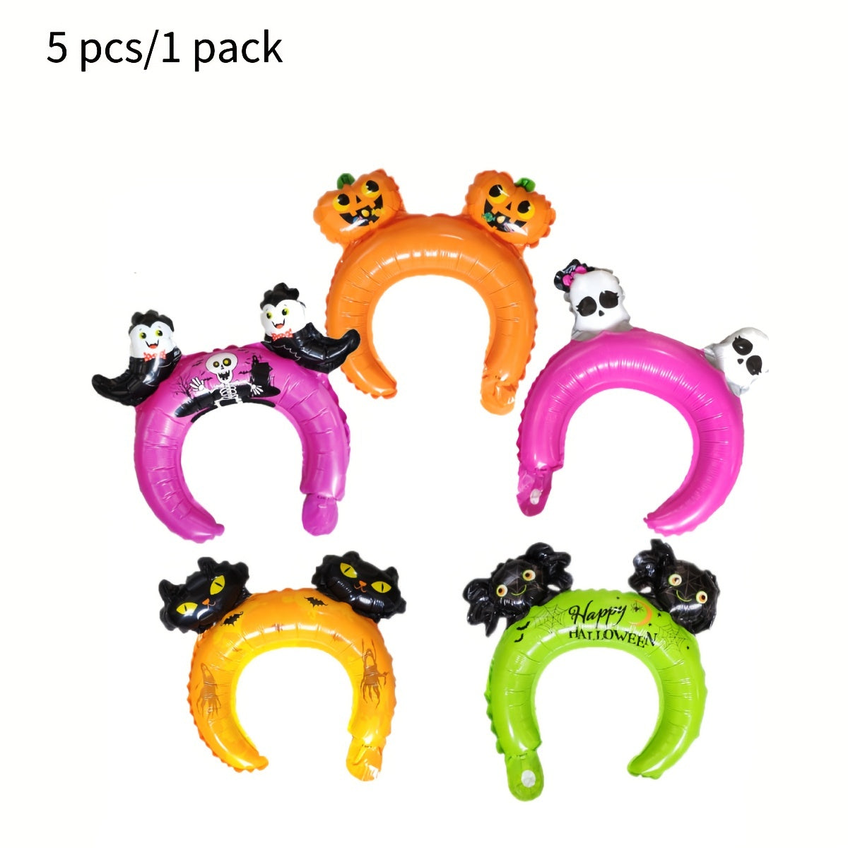 10pcs Halloween Headgear Balloons Party Supplies Spider Ghost Pumpkin Cat