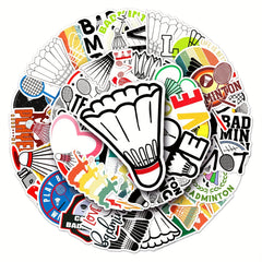 50pcs Badminton Graffiti Stickers DIY Waterproof Luggage Stickers