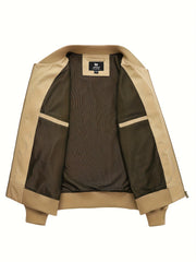 Men's Zipper Baseball Collar Outdoor Jackets Windproof Warm Jacket