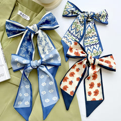 Printed Long Strip Thin Scarf Hair Tie Neck Scarves