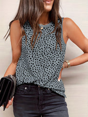 Leopard Print Sleeveless Tank Top for Summer