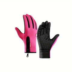 Outdoor Sports Cycling Gloves Touch Screen Zipper Warm Windproof Gloves