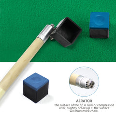 Wooden Pool Cue Tip Pricker with Chalk Cover