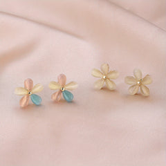Moonstone Decor Stud Earrings 18K Plated Jewelry