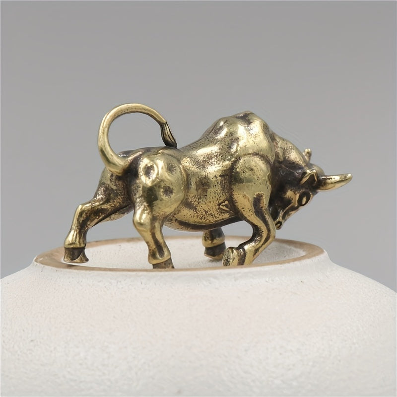 Bull Pendant for Good Luck Desk Ornament Hand Toy DIY Key Chain Pendant