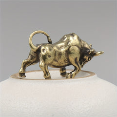 Bull Pendant for Good Luck Desk Ornament Hand Toy DIY Key Chain Pendant