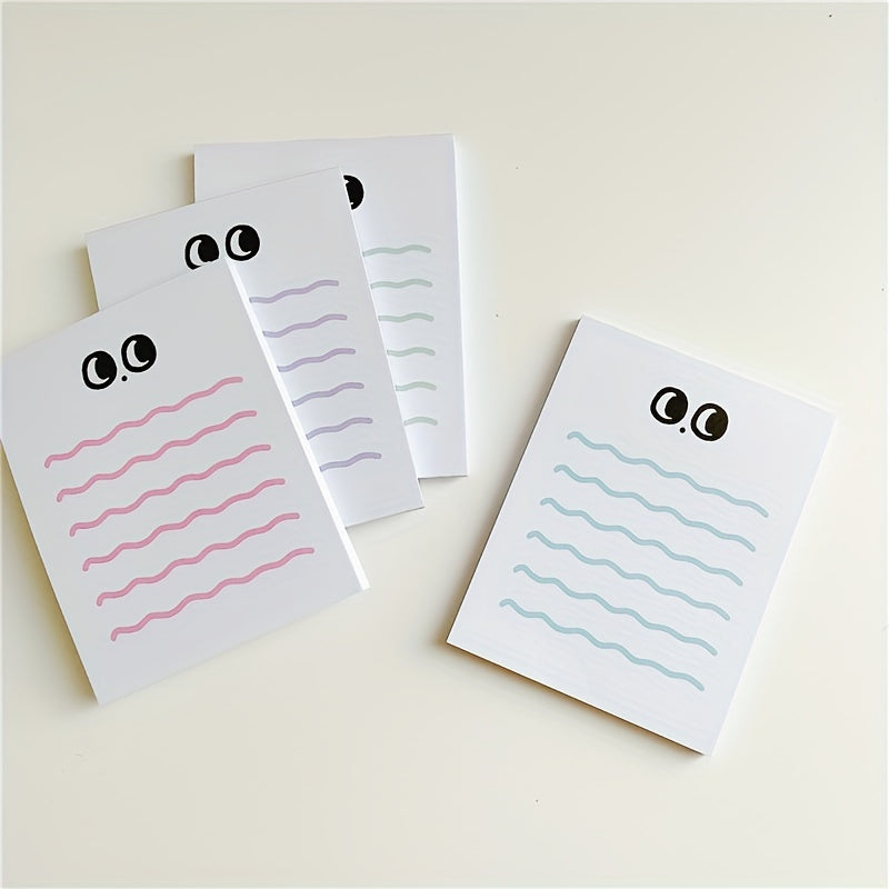 Big Eye Wave Memo Pad Steno Pads Minimalist Cartoon Matte