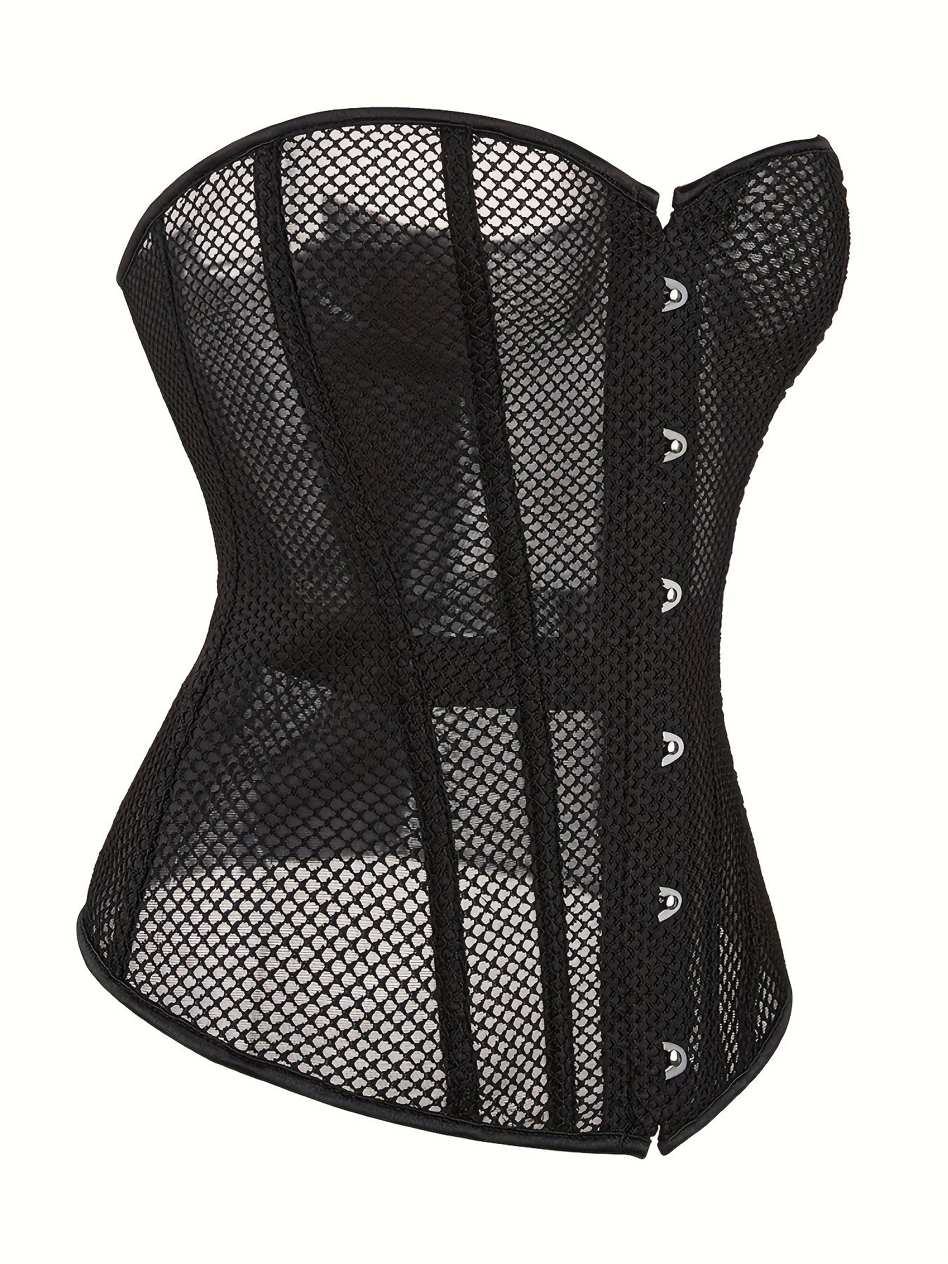 Strapless Mesh Corset Bustier Lace Up Body Shaper Women's Lingerie