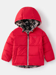 Boys Camo Puffer Coat Hooded Jacket Winter Warm Kids Clothes