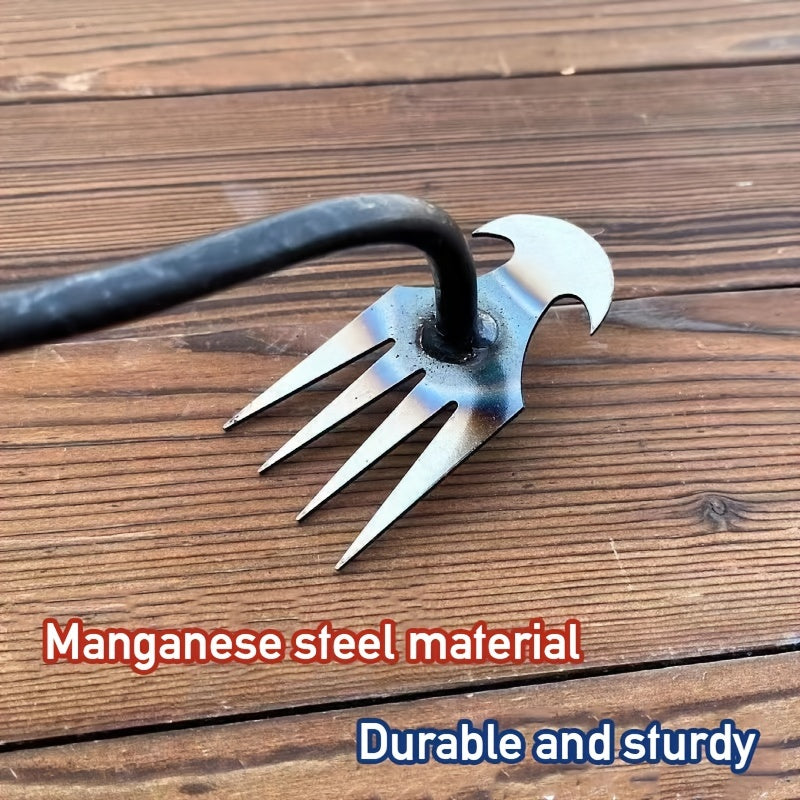 Weed Puller with 4 Teeth Gardening Hand Tool for Yard