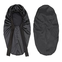 Women's Satin Fabric Night Cap Hair Cap Bonnet with Braided Bow