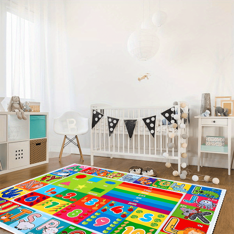 Alphabet Game Large Carpet Area Carpet Soft Washable Non Slip Backing