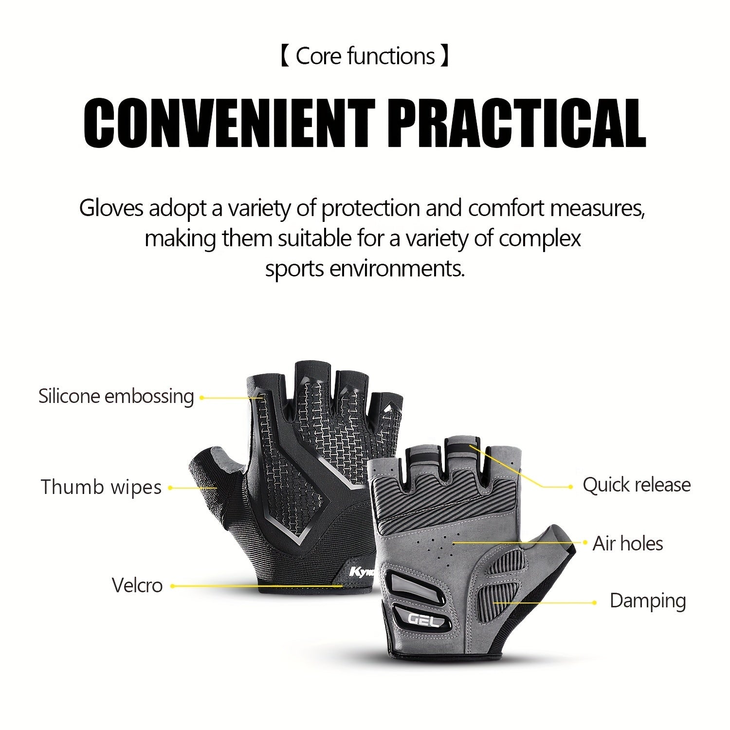 Half Finger Cycling Gloves Liquid Silicone Shock Absorbing