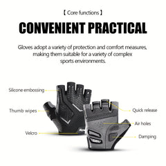 Half Finger Cycling Gloves Liquid Silicone Shock Absorbing