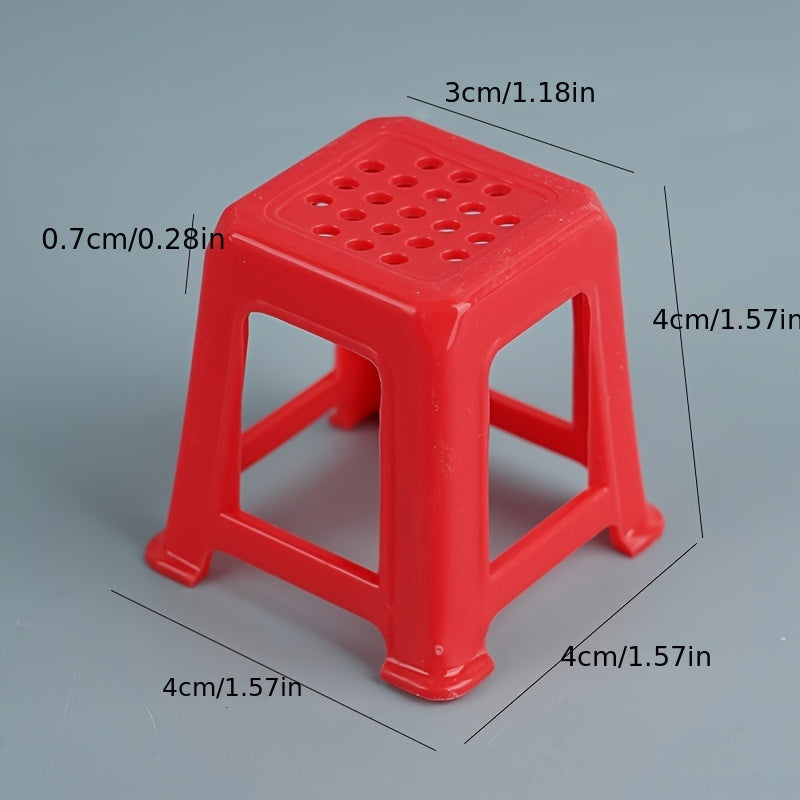 1:12 Dollhouse Stool Pink Chair Ventilation Holes for DIY Decor