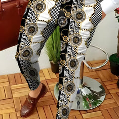 Slim Fit Geometric Print Slacks Men's Casual Vintage Style Stretch Dress Pants
