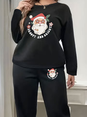  Santa Claus Lounge Set Fleece Pajamas