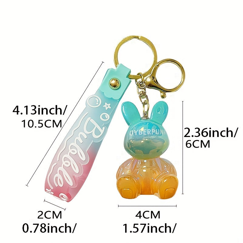 Gradient Rabbit Keychain Bag Pendant Key Chain For Men