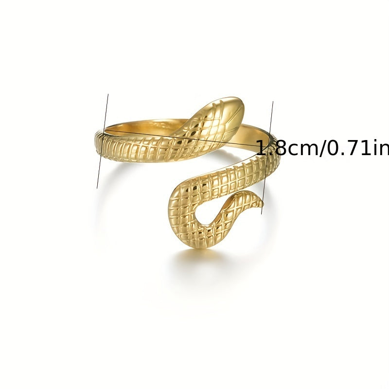 Stainless Steel Snake Couple Ring Open Finger Ring for Men