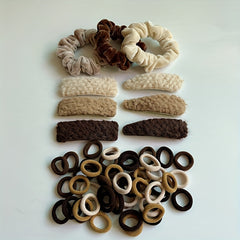 Coffee Hair Accessories Set for Women Girls