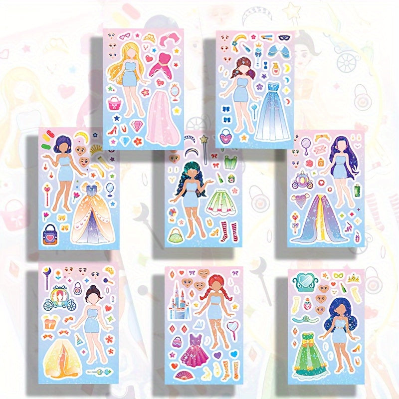 Princess Dress Up & Face Changing Sticker Set - Educational Puzzle