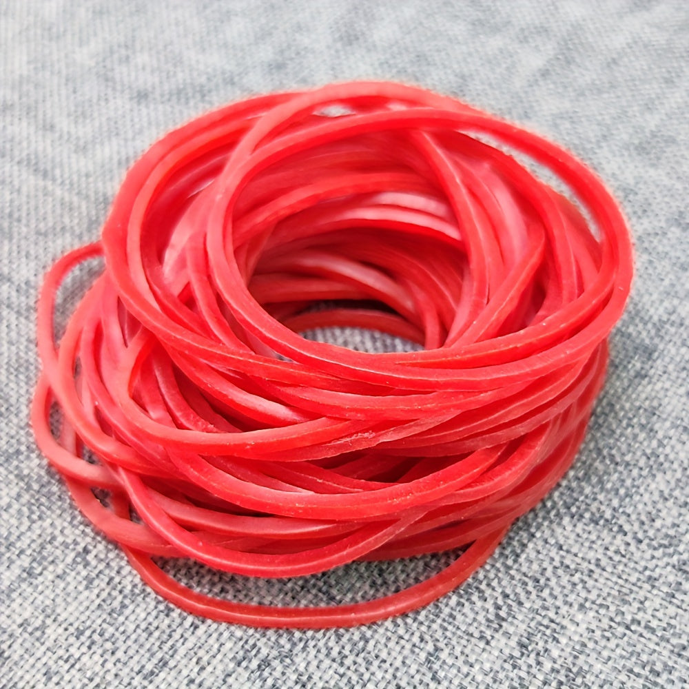 100pcs Red 40mm Elastic Rubber Bands Stretchable Band
