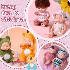 Set of 10 Mini Baby Toys 4 Inch Realistic Animal Costume Dolls