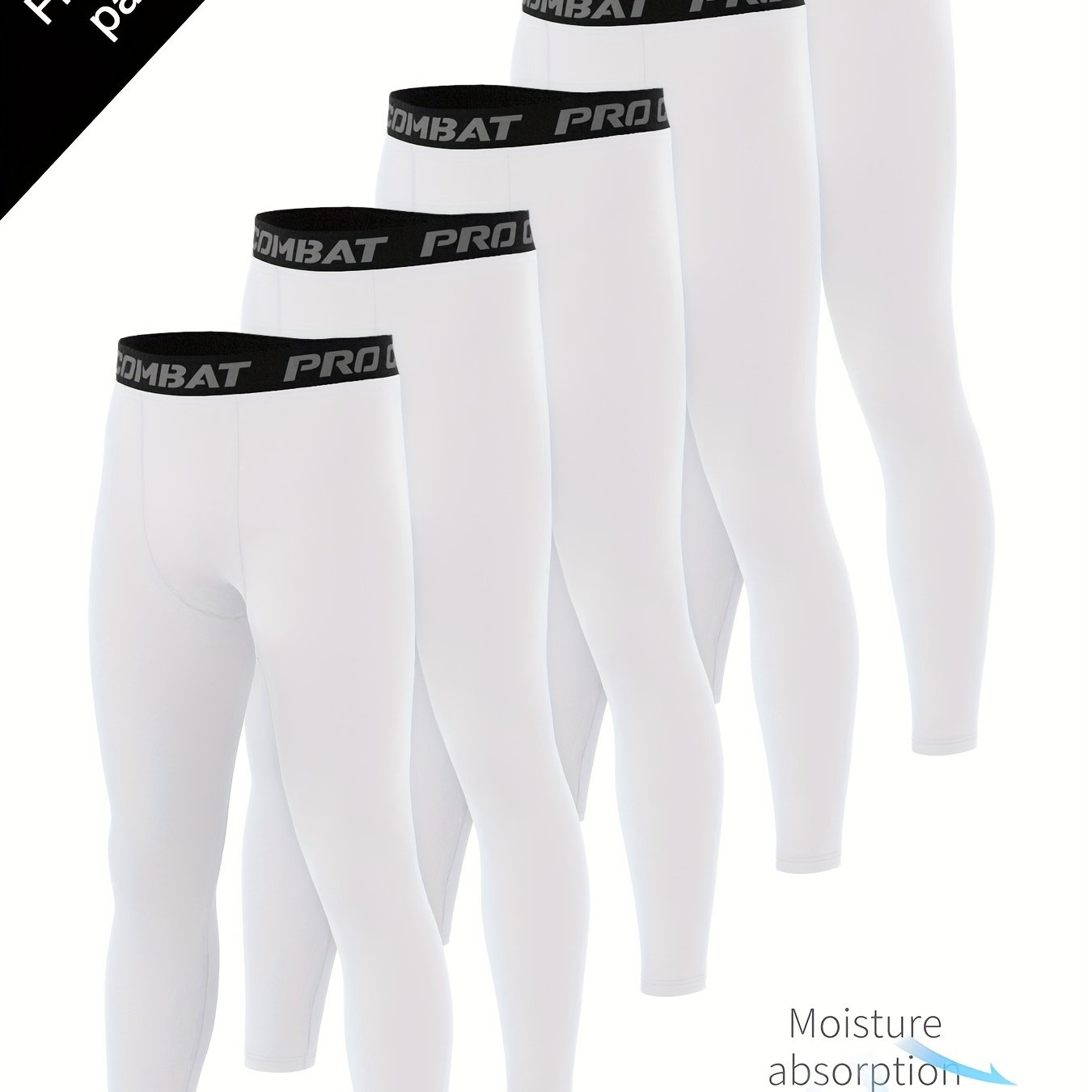 Men's Solid Pocket Leggings Quick Dry Sports Compression Pants