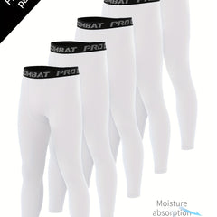 Men's Solid Pocket Leggings Quick Dry Sports Compression Pants