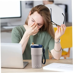 5oz Insulated Coffee Mug with Temp Display, Travel Cup, Metal Landscape Theme