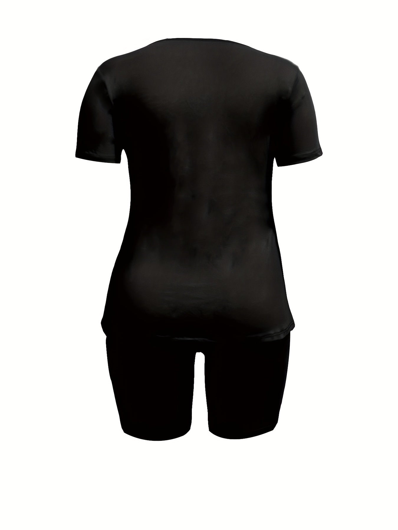  Short Sleeve Tee & Shorts Set Women's Casual Two Piece Outfit