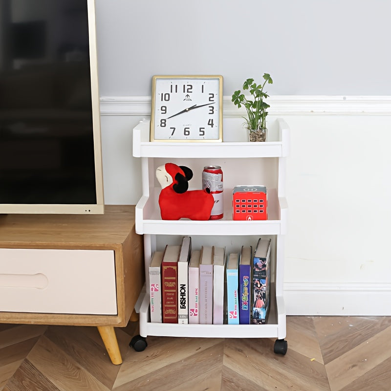 Plastic Storage Rack with Wheels for Snacks Toys and Sundries