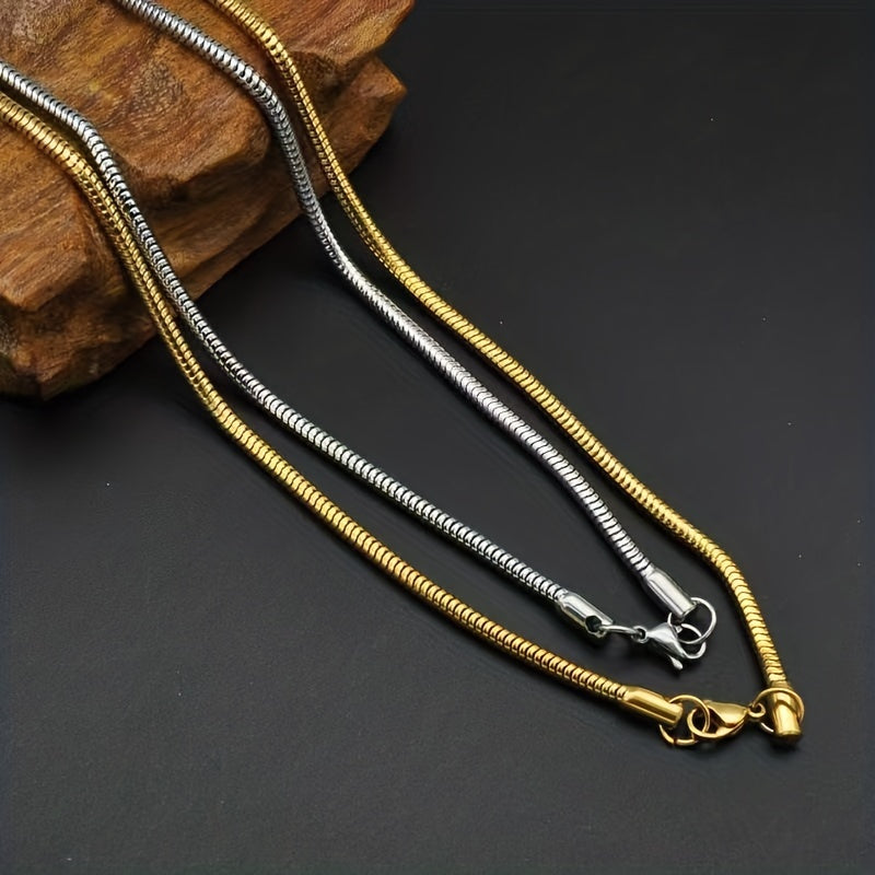 304 Stainless Steel Round Snake Chain Electroplated Golden Snake Bone Chain
