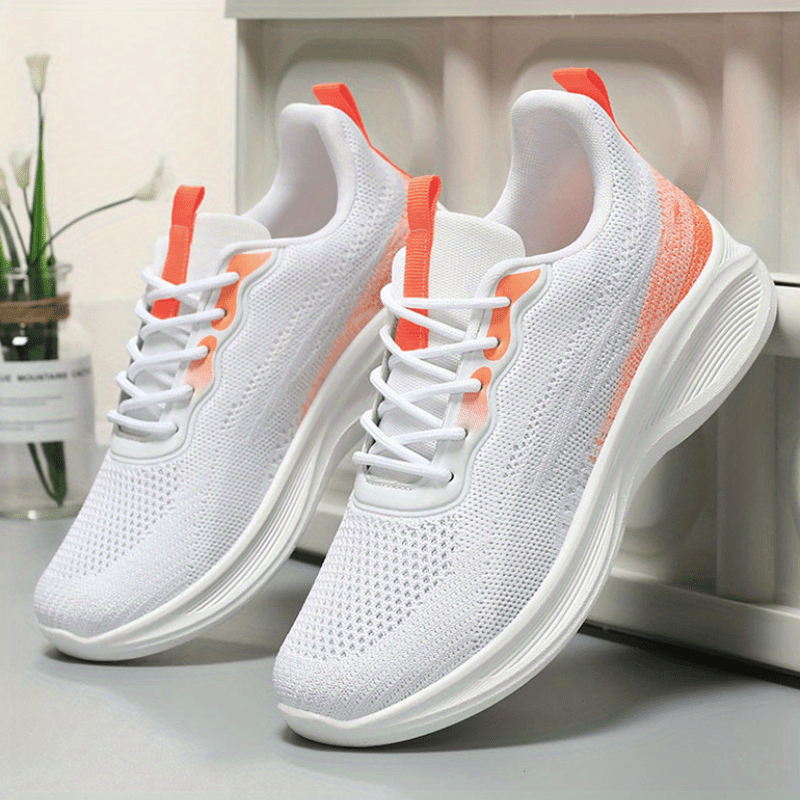 Women's Breathable Mesh Platform Sneakers Casual Lace Up Outdoor Shoes