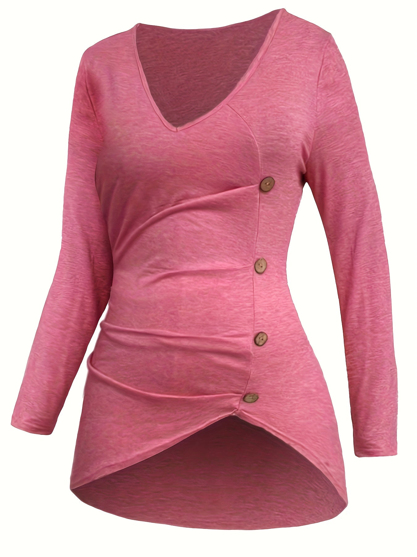  Solid V Neck Top & High Rise Leggings 2 Piece Set