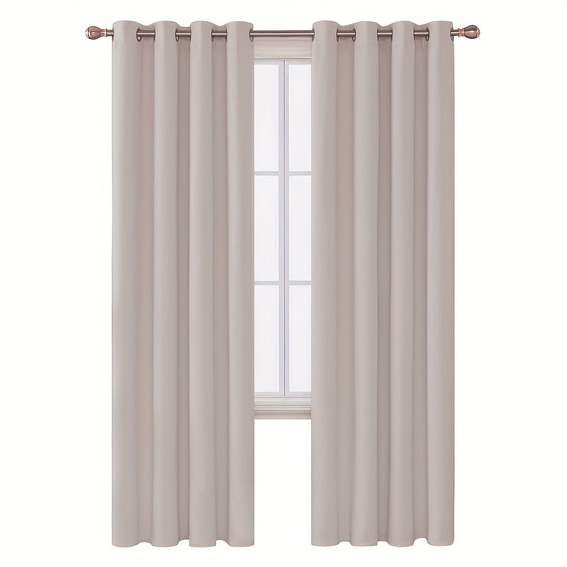 Blackout Curtain Solid Black 1 Panel Thermal Insulated Grommet Top for Bedroom