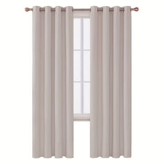 Blackout Curtain Solid Black 1 Panel Thermal Insulated Grommet Top for Bedroom