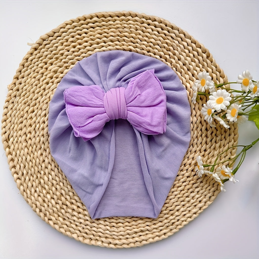 Soft Elastic Bowknot Turban for Baby Girls