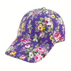 Vintage Flower Print Baseball Cap Spring & Summer Sunscreen Sports Hat