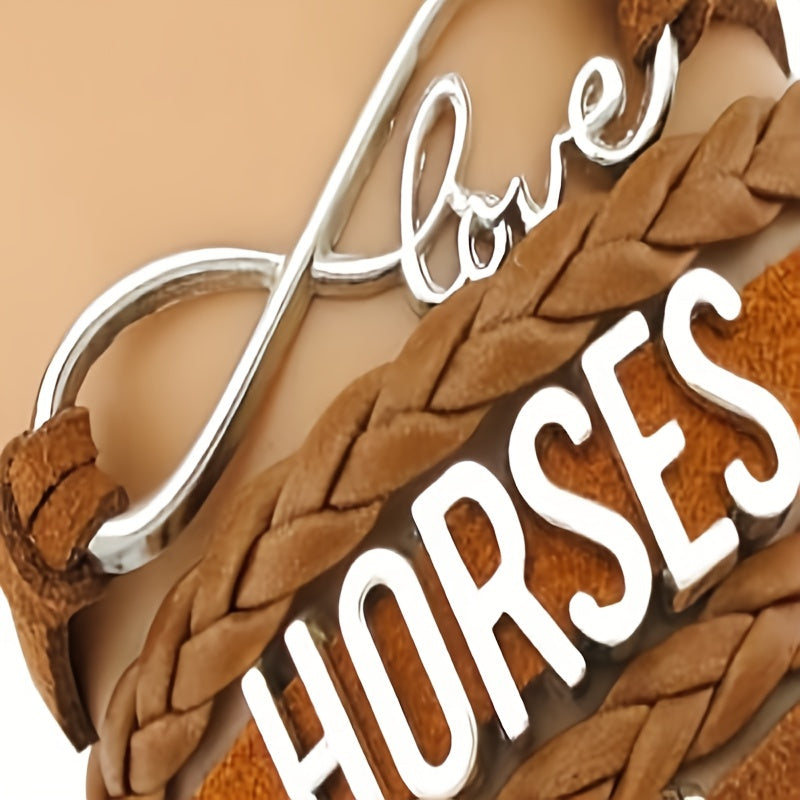 Infinity Love Horse Bracelet - Men Unisex Brown