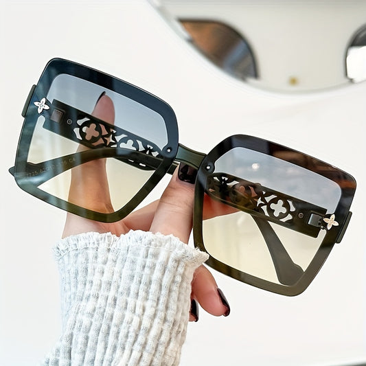 Square Sunglasses Hollow Flower Sun Shades Beach Vacation UV400