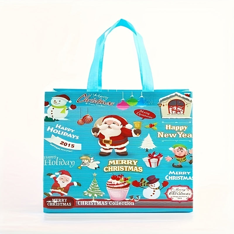 6pcs Christmas Gift Bags with Reinforced Handles Non Woven Christmas Tote Bags