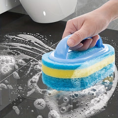 Sponge Cleaning Brush with Handle Thickening Bathroom Tile Cleaning Sponge