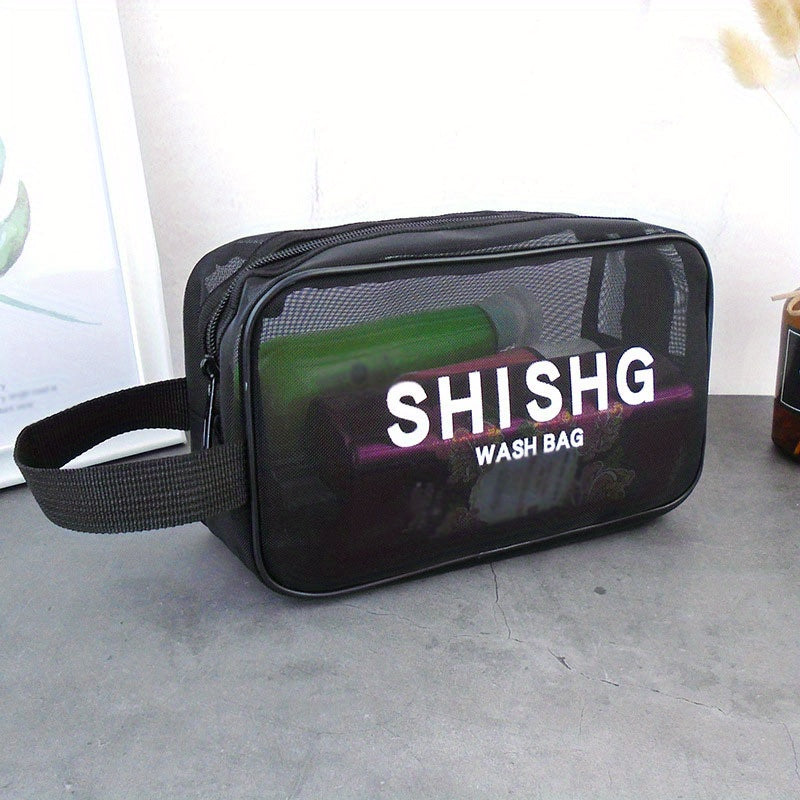 Portable Mesh Toiletry Bag Cosmetic Bag Travel Storage Bag