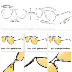 Aviation Photochromic Sunglasses Polarized Men Night Vision Driving