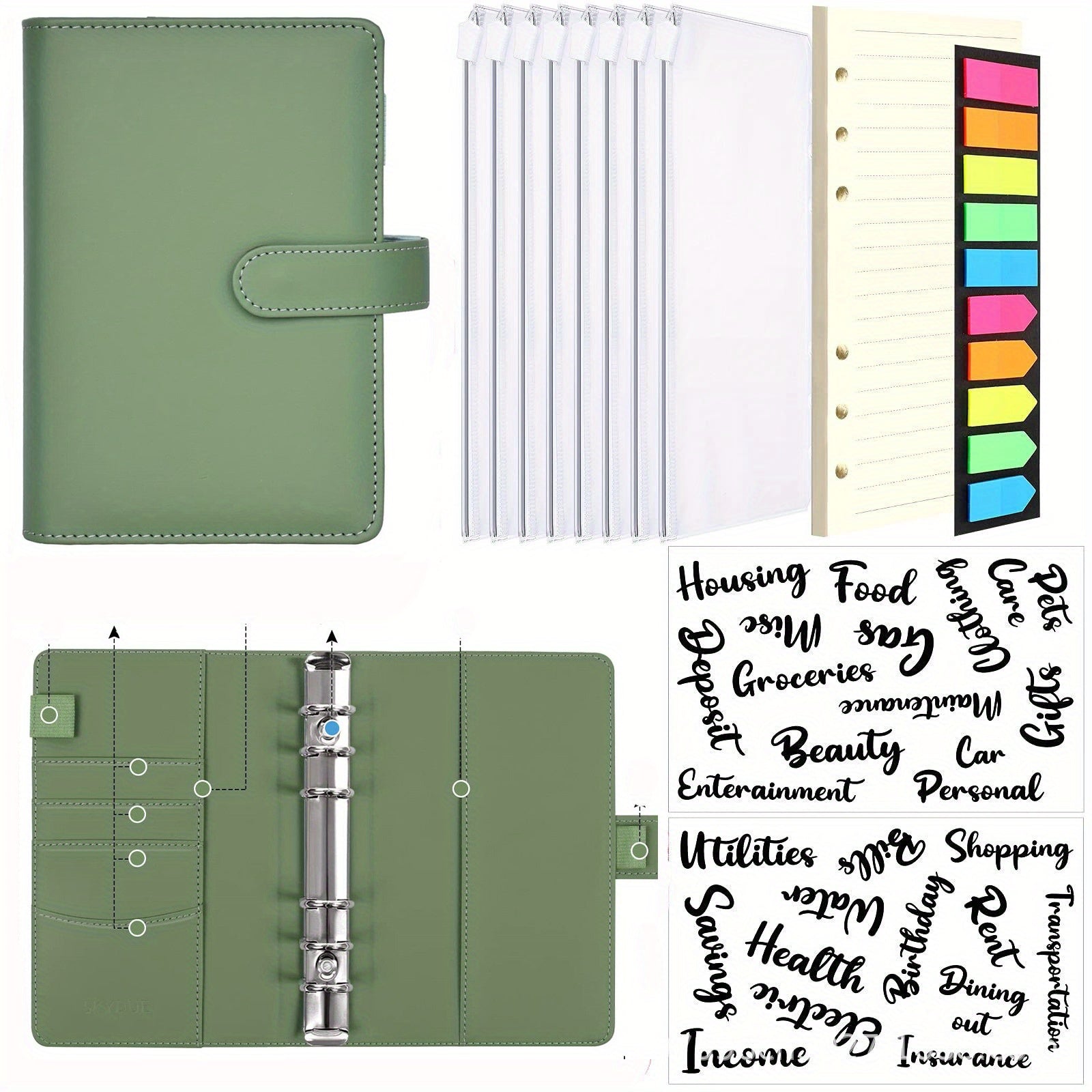 A6 Budget Book Macaron PU Binder Cash Hand Book