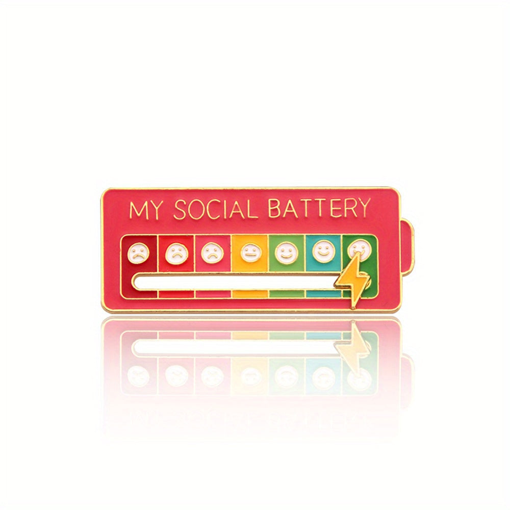 Funny Enamel Metal Badges Lapel Pin My Social Brooch Mood Expression