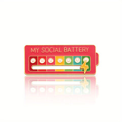 Funny Enamel Metal Badges Lapel Pin My Social Brooch Mood Expression
