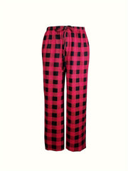 Women's Plus Plaid Print High Rise Stretch Pants
