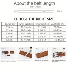 Men's Automatic Buckle PU Leather Belt Business Waist Strap